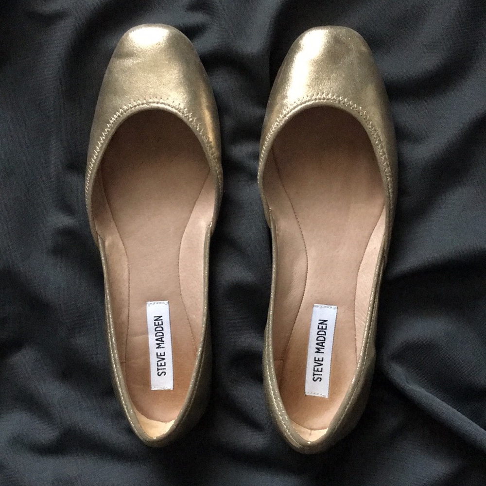 Gold Steve Madden Flats